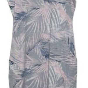 Tahari Women's Palm Print Midi Dress - Pink and Blue